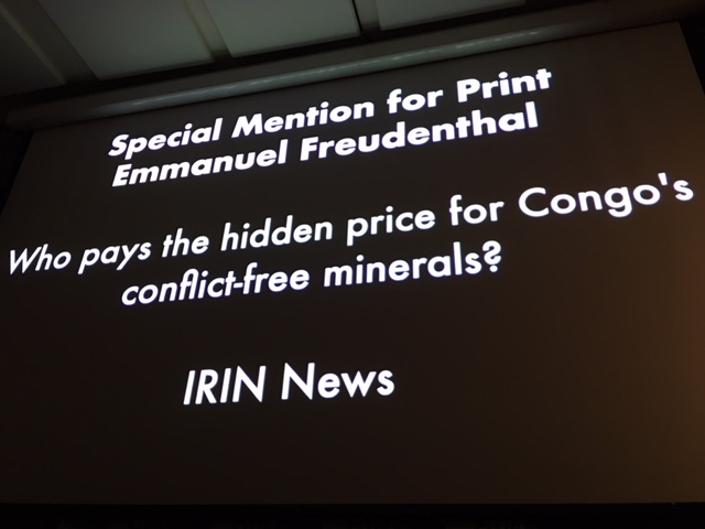 Special mention by Frontline Club for my article on conflict minerals